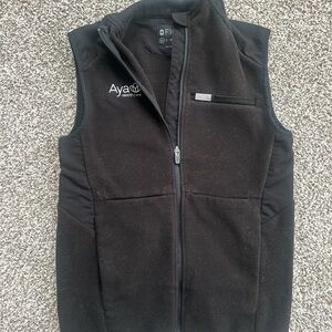 Black Fleece Figs Vest with Logo